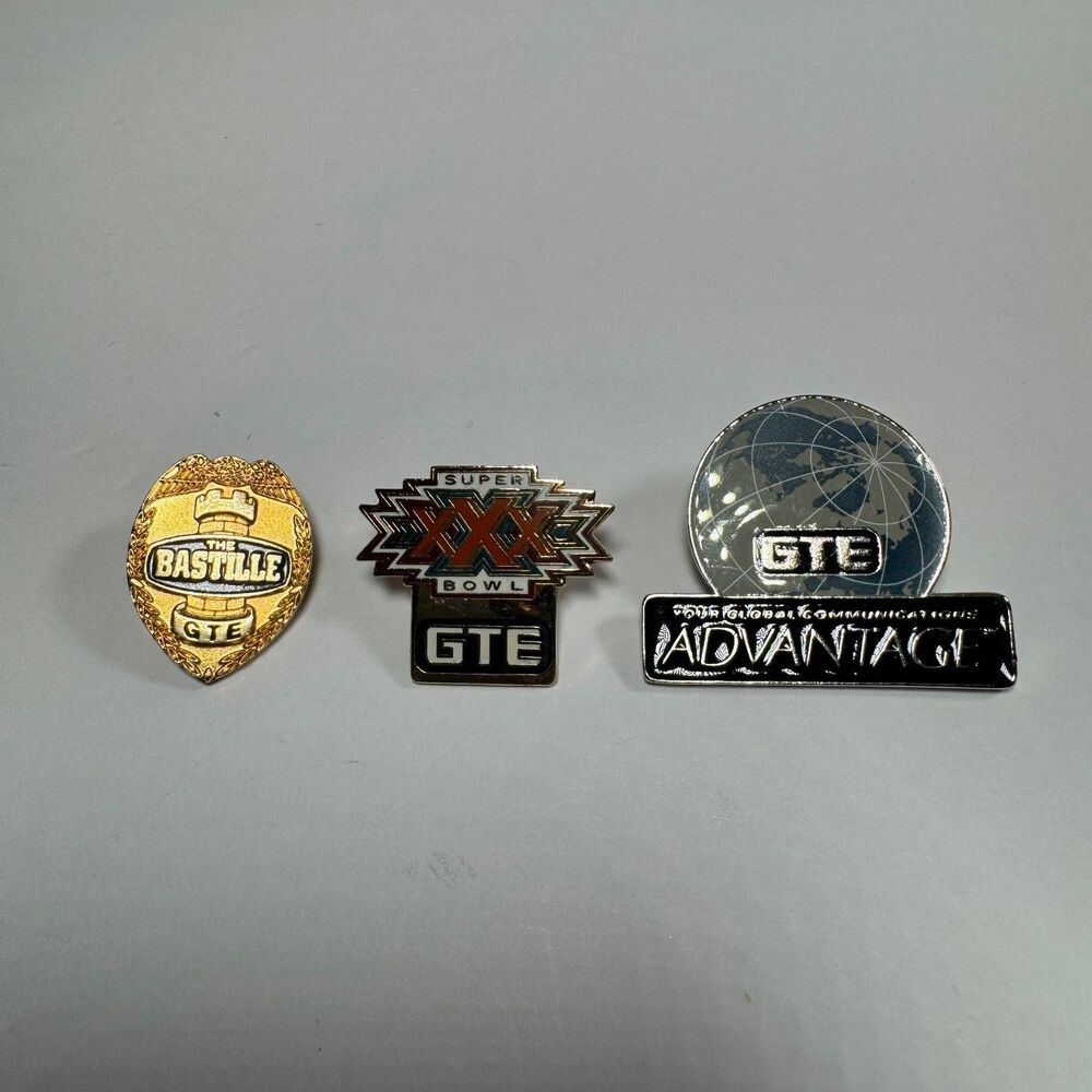 GTE Collectors Pins LOT of 3 Collection Set - Superbowl The Bastille Global Comm